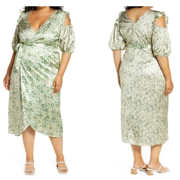 Never Fully Dressed Dresses & Skirts - NWT Never Fully Dressed Marble Print Cold Shoulder Dress Light Green Size 14